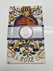NEW Royal Collection Cotton Tea Towel 2012 UK Diamond Jubilee Queen Elizabeth II