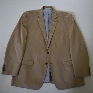 Chaps 48R Khaki 100% Cotton Mens Blazer Suit Jacket Sport Coat - Picture 1 of 12