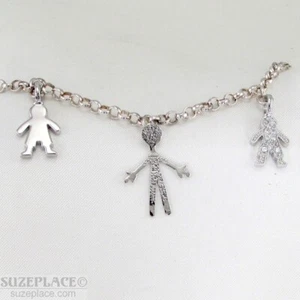 STERLINGSILBER 925 KRISTALL PUPPE BETTELARMBAND GEBRAUCHT, IN EINWANDFREIEM ZUSTAND - Bild 1 von 8