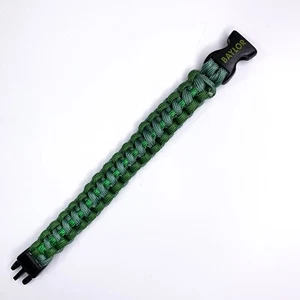 Paracord Baylor University Survival Hiking Bracelet Green Black Buckle Sz Large - Picture 1 of 5