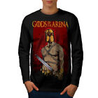Wellcoda Gods Of The Arena Mens Long Sleeve T-Shirt, Sparta Graphic Design