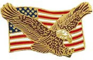 Pin-USA, Flagge, Adler (1,125'') - Bild 1 von 1