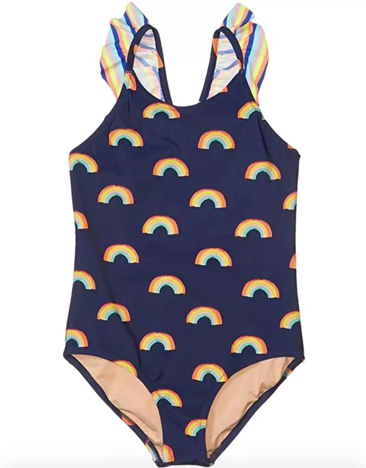 Maiô Crewcuts By J.Crew L29428 feminino costas abertas peça única tamanho 6-7 - Imagem 1 de 1