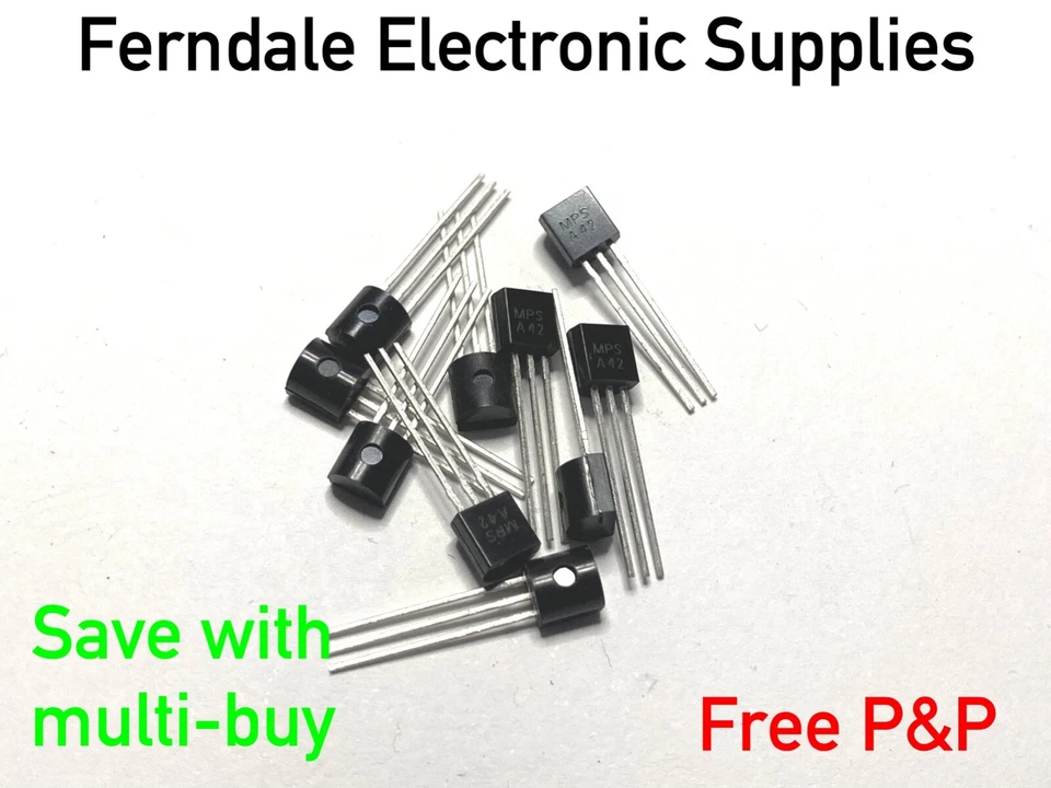 MPSA42 Si Transistor, High Voltage NPN, 300V, 500mA, 625mW - Pack of 10 free p&p - Image 1 of 1