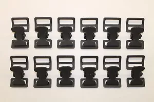 Military Web Strap T Buckle, Spring Loaded, 1" , Mil-Spec, Black. Lot of 12 - Picture 1 of 4