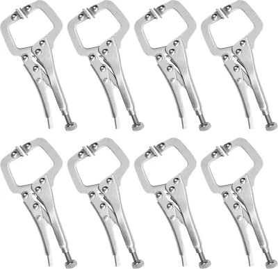 Kurtzy 13.3cm Metal Grip Locking C Clamp Pliers (8 Pack) - Image 1 of 4