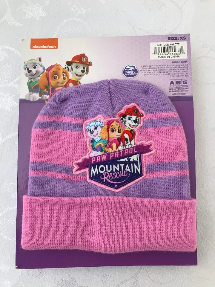 Niñas Paw Patrol Invierno Sombrero Esquí Mitones Conjunto Talla XS Niño Pequeño Nickelodeon Gorro Foto 1 de 4