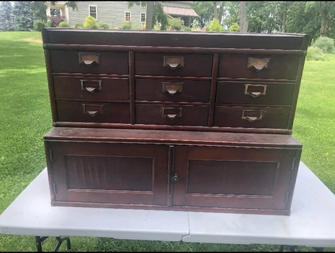 1800s Globe File Cabinet Co Apothecary Industrial Card Catalog Office Kitchen Cover