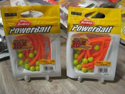2 paquetes Berkley 3" colas de ratones flotantes cebo de pesca suave Chartreuse Flor. Naranja Foto 1 de 4