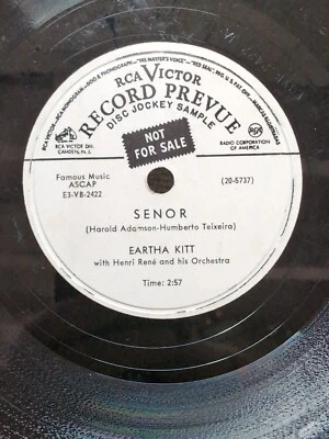 78 RPM Senor Let's Do It Eartha Kitt RCA Victor PROMO 20-5737 - Image 1 of 4