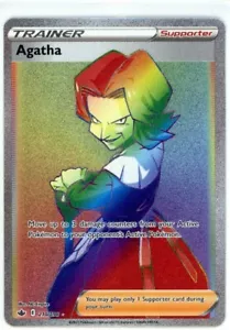 Juego de cartas coleccionables Pokémon Agatha (Arco iris) 210/198 Swsh06: Chilling Reign Secret raro - Imagen 1 de 2
