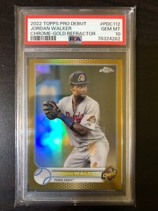 Jordan Walker 2022 Topps Pro Debut Chrome Gold Refractor 42/50 PSA 10 Gem Mint