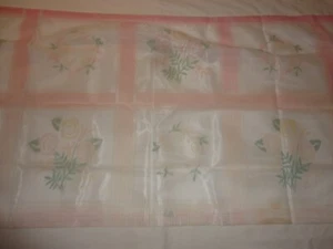 Curtains Vintage 1960's Pink Floral Sheer Panel For Small Window 40"w x18"l - Picture 1 of 3