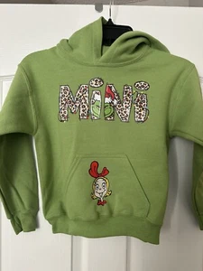 Grinch Themed Christmas Cindy Lou Who Hoodie Kids - Picture 1 of 9