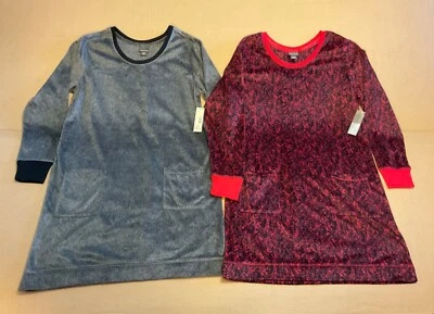 2 Sleepwear ночная рубашка плюшевая мягкий уютный микрофлис флис длинная рубашка серый и красный M - Изображение 1 из 4