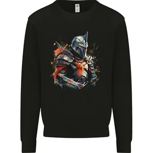 A Fantasy Medieval Knight in Armour Kids Sweatshirt Jumper - Picture 1 of 3