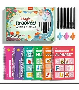 TIME X Magic Grooved Writing Practice Books, Reusable Practice-6, colorful - Foto 1 di 9