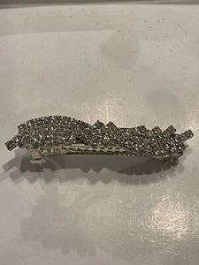 Crystal Rhinestone Hair Bar Barrette 4” Wedding Bridal Prom Cocktail - Picture 1 of 5