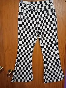 Fashion Jeans Denim Checkered Girl Jeans Cute Black And White Vintage Looking - Picture 1 of 4
