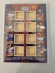 Cabrera Rice Palmeiro Dawson Baines Cepeda Fisk Raines 6/9 2024 Leaf Lumber - Picture 1 of 2