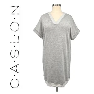 Caslon Sweatshirt Dress Plus Size 1X French Terry Short Sleeve Cotton Lounge - Picture 1 of 11