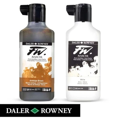 Daler Rowney Fw Acrílico Artista Tinta - 180ml Botella - Blanco & Antílope - Imagen 1 de 4
