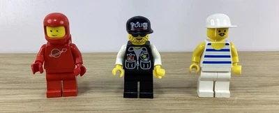 Lot of 3 Lego Mini Figures - Vintage Red Space & Two City Lego Minifigs - Image 1 of 4