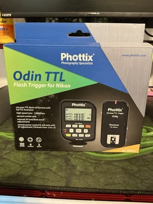 “Juego de disparador de flash Phottix Odin TTL para Nikon – Receptor transmisor sin probar” Foto 1 de 3