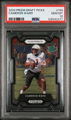 2024 Prizm Draft Picks Cameron Cam Ward #199 PSA 10 GEM MINT - Image 1 of 2