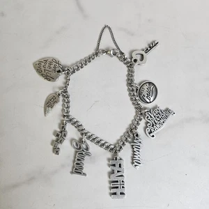 925 James Avery Sterling Silver Charm Bracelet Faith Blessed Charm - Picture 1 of 12