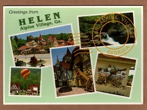 Helen Alpine Village Greetings Georgia Multi View UNP Continental Postcard - Picture 1 of 2