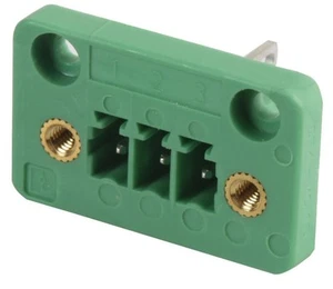 PHOENIX CONTACT - Terminal Block Header, 3 Way, 8A, 3.81mm, Hijau - Picture 1 of 2