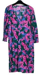 New Lilly Pulitzer Tessa V Neck Dress Xl Pac-Cerise Pink Safari Sunset NWOT - Picture 1 of 8