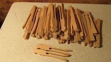 50 Hardwood Flat Clothespins  -NOS