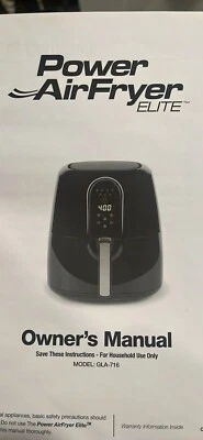 Power AirFryer Elite 5,5 qt negra nueva en caja abierta Foto 1 de 3