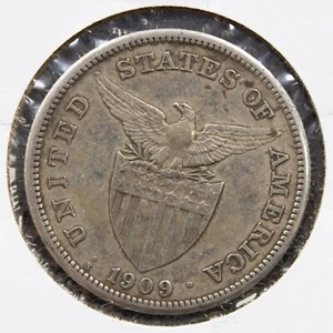1909-S One 1 Peso Philippines Coin (L1240) - Picture 1 of 2