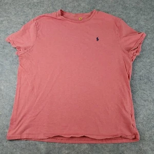 Polo Ralph Lauren Shirt Men 2XL Red Crew Neck Short Sleeve Logo Stretch Pullover - Picture 1 of 14
