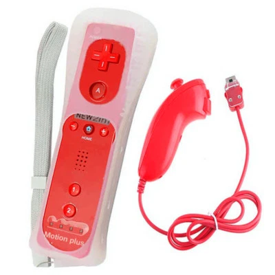 Motion Plus Remote and Nunchuck Controller joystick + Case + Strip for Wii&Wii U - Image 1 of 4