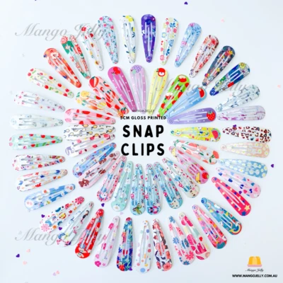 Pinzas para el cabello 20/40/100 piezas para niñas bebés niños broches a presión horquilla 5 cm estampado brillante Foto 1 de 4