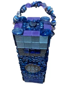 Dekorative Schmuck Mosaik Kobaltblau Fliesenstil Glas Stein Wein Träger Box - Bild 1 von 12