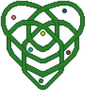 KREUZSTICH + BASTELMUSTER irischer keltischer Knoten Engel Mutter Kinder Geburt Perlen - Bild 1 von 16