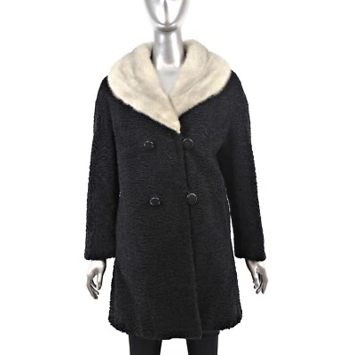 Persian Lamb Coat with Mink Collar- Size M-L - Image 1 of 4