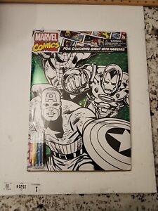 Marvel Comics Foil Coloring sheet with Markers New
