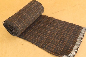 Vintage Textile Homespun Fabric Antique Early Primitive Weave Tissue about 1950s - Picture 1 of 8