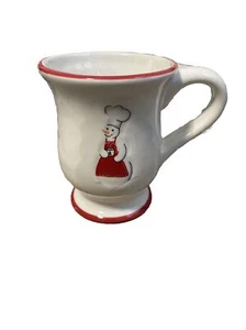 Taza para hornear muñecos de nieve Williams Sonoma con patas rojas y blancas vacaciones de Navidad 1 ÚNICA - Imagen 1 de 5