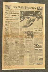 GUERRA DE MALVINAS RAF AVIONES ARGENTINOS ABAJO TELÉGRAFO DIARIO 24 DE MAYO DE 1982 PERIÓDICO - Imagen 1 de 1