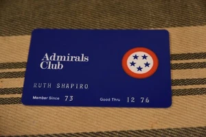 Vintage ADMIRALS CLUB Membership Card AMERICAN AIRLINES Club Frequent Flyer - Picture 1 of 2