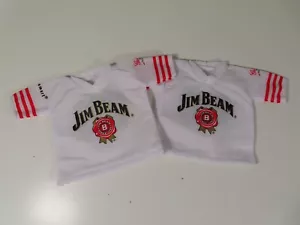 (2) JIM BEAM Mini Football Jersey Bourbon Bottle Shirt Small Doll Clothing - Picture 1 of 2