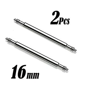 2 Pcs 16mm Watch Band Spring Pin Replacement Stainless Steel Double Flanged End. - Bild 1 von 3