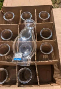 Crisa Lampada Uragano Vetro Trasparente Camini Scatola da 12 Vecchio Nuovo Stock - Foto 1 di 5